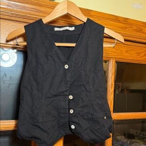 Black Button-Up Vest